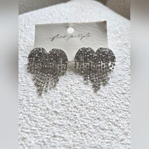 NWT! - Free People, Hearts On Fire Dangle Earrings, Silver - NEW!